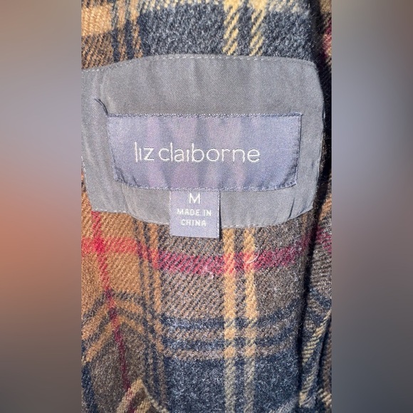 Liz Claiborne Heavy Jacket Women’s Medium Full Zip Lined Beige Microfiber Shell - Picture 5 of 8